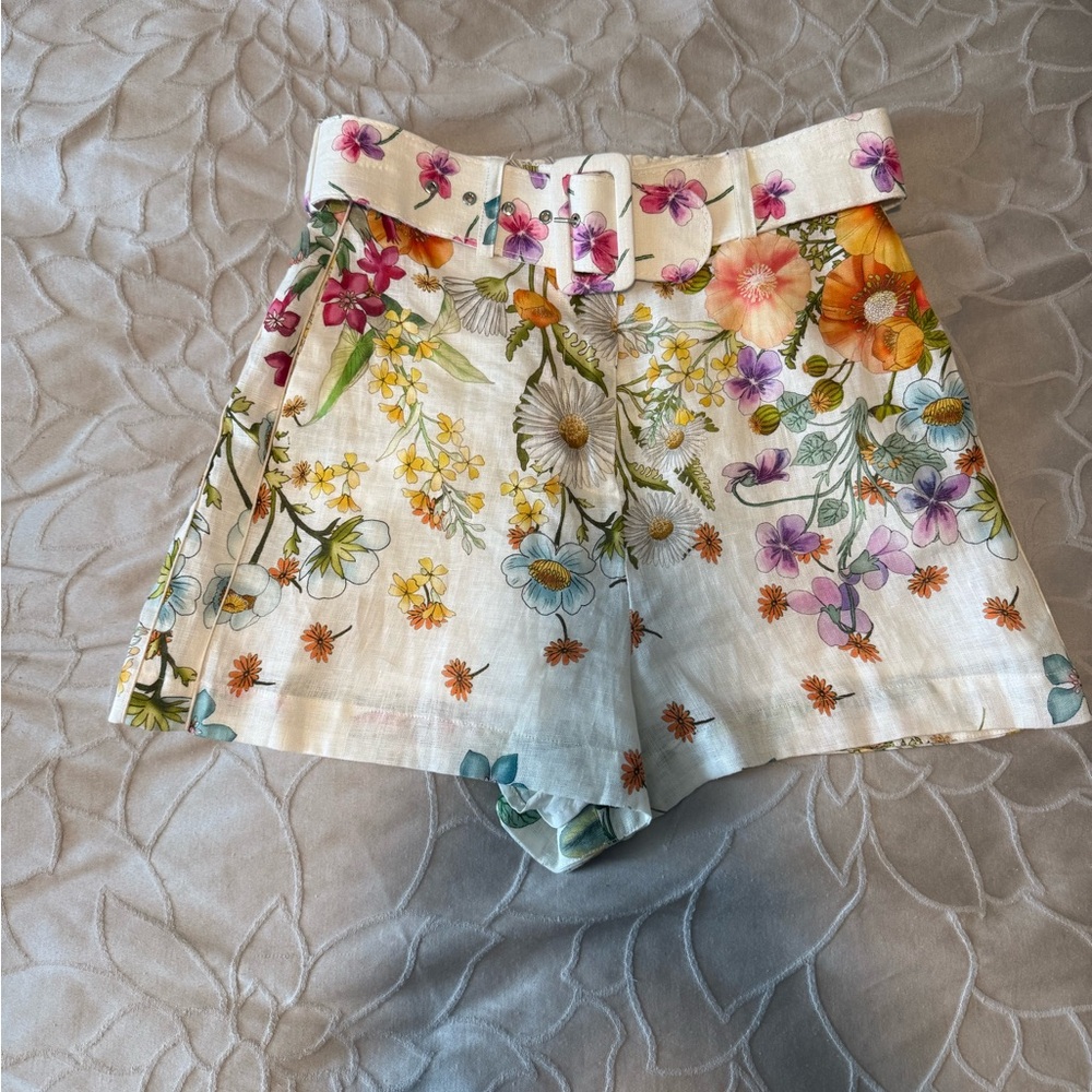 NWT Johnny Was Multicolor Floral High Waist Shorts